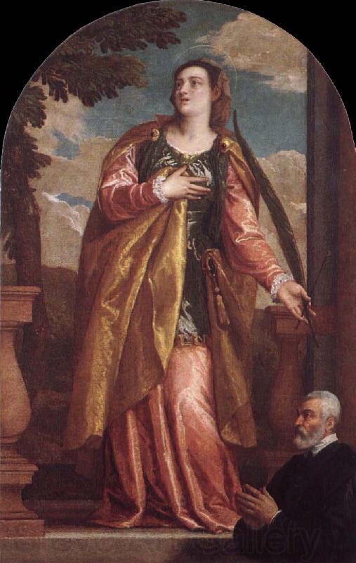 Paolo Veronese Sta Lucia och en donator Norge oil painting art